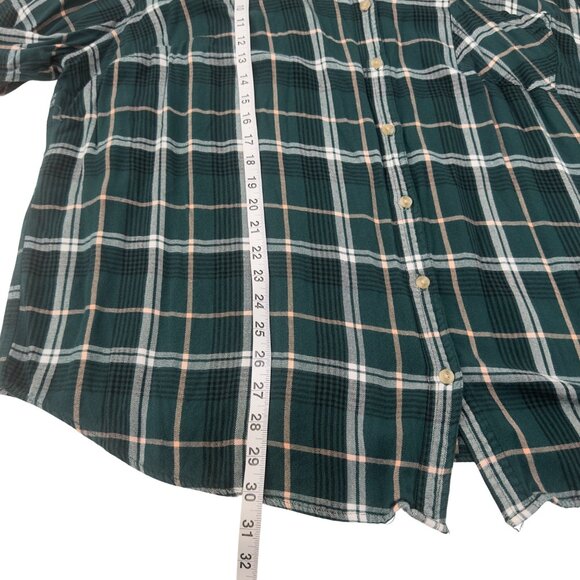 Ava & Viv Plus Size 4X Womens Green Plaid Button-Up Shirt 100% Rayon - Picture 6 of 10